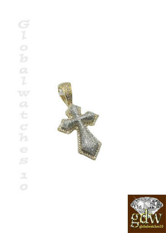 10k Gold Pendant with Diamond for Men, Jesus Cross Charm/Pendant with Diamonds