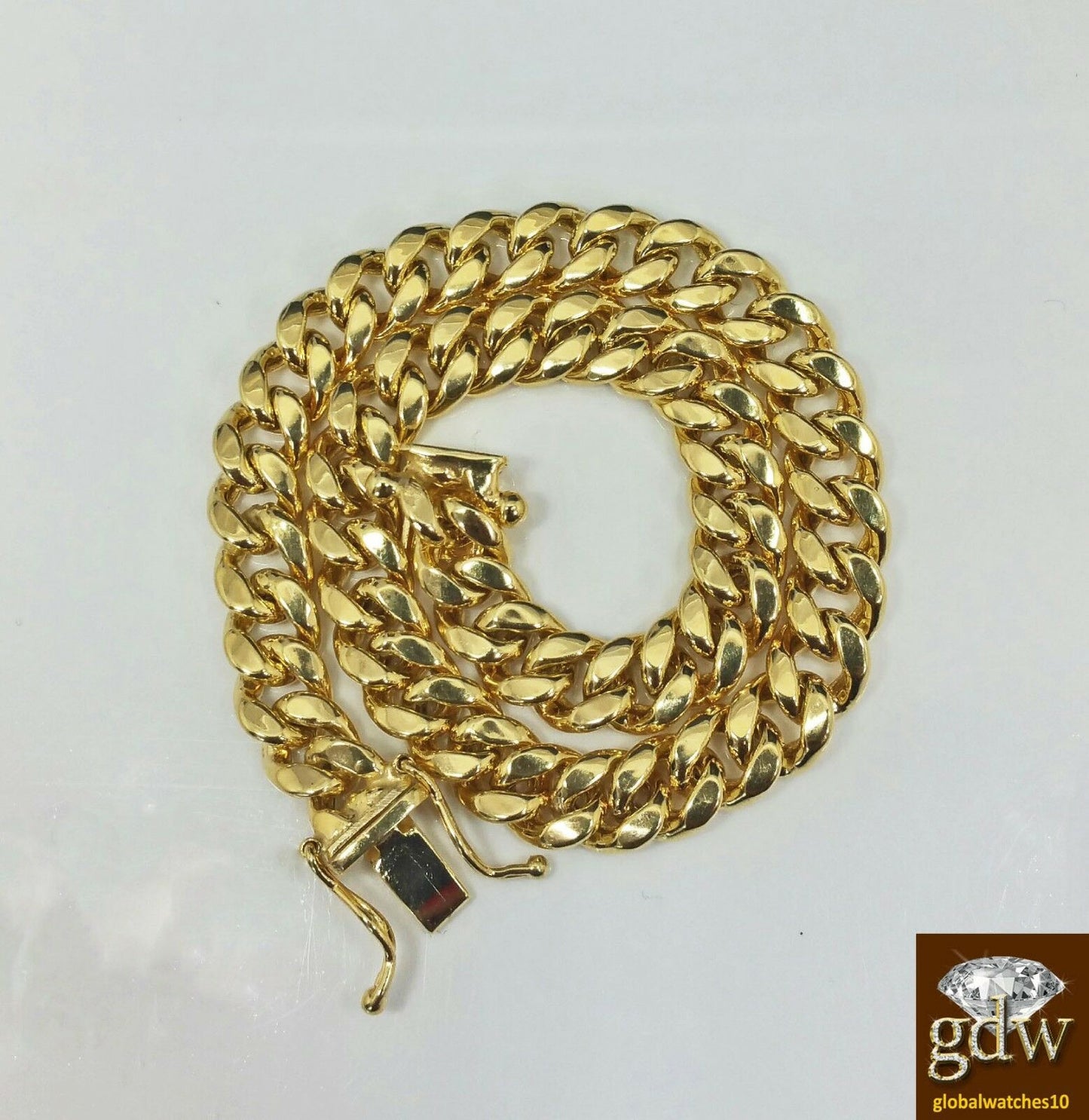 Real 10k Yellow Gold Miami Cuban Bracelet 6mm 8" Box Lock Unisex