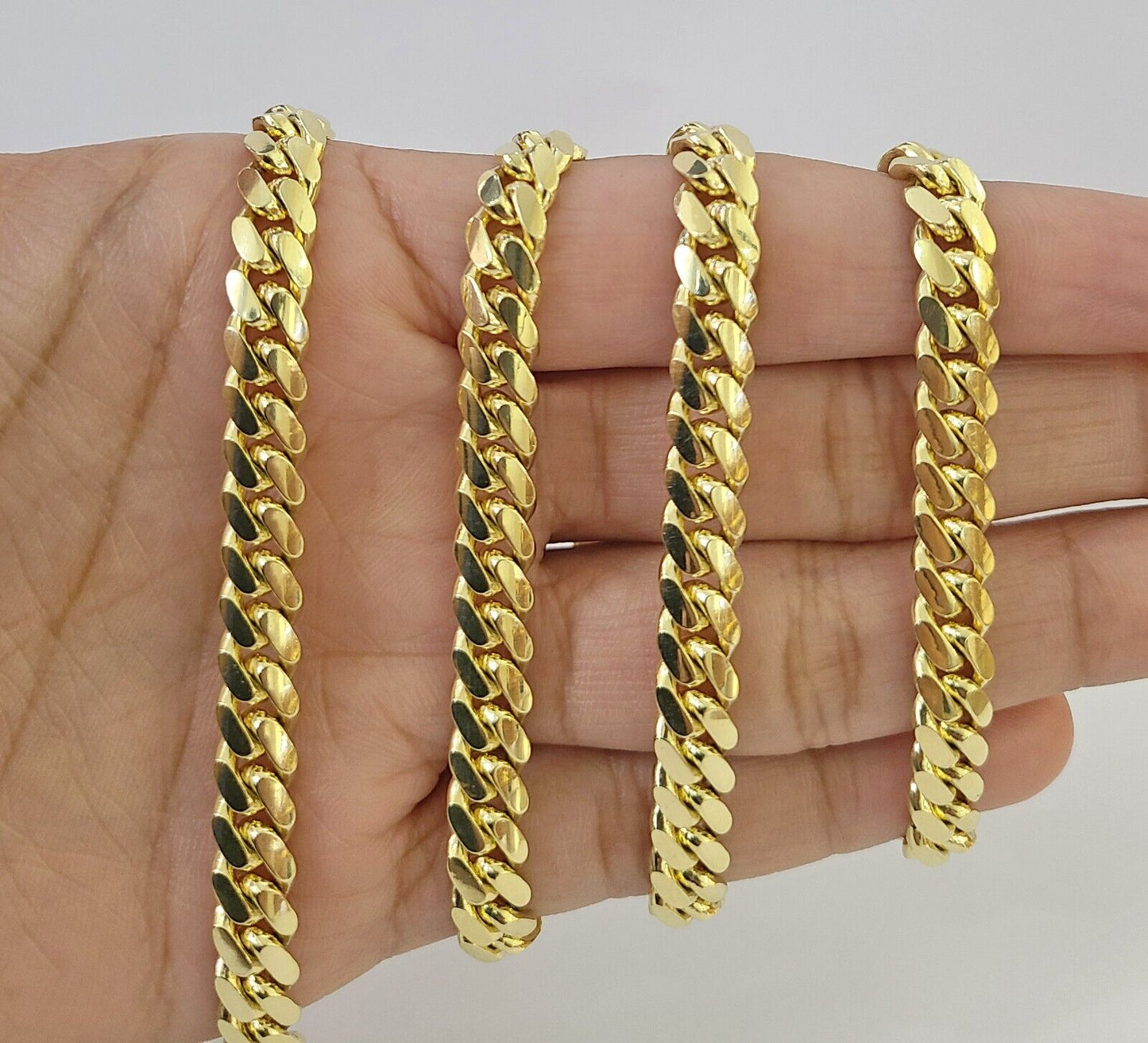 14k Yellow Gold 7mm Miami Cuban Link Chain Necklace 20"-26" Inch Real Solid