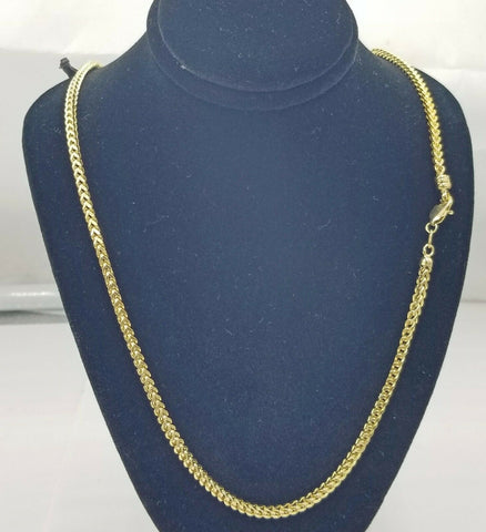 Real 10k Yellow Franco Necklace 3mm Chain Lobster Clasp 18" -26" Men Women Rope