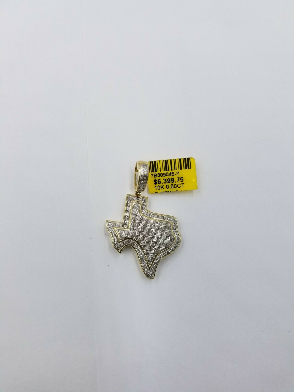 REAL 10k Diamond Pendant Texas Map Charm Genuine 0.50CT Yellow Gold Mens