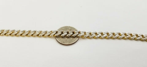 10K Yellow Gold Monaco Chain Bracelet 8mm Diamond Cut 8.5 " Long, 10kt