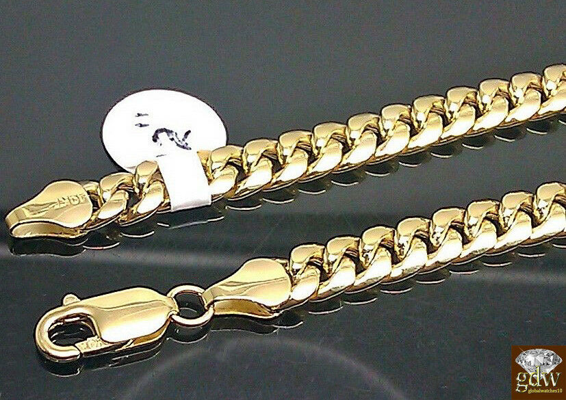 REAL 10k Miami Cuban chain Necklace 8mm 20" 22" 24" 26" 28" 30" Yellow Gold