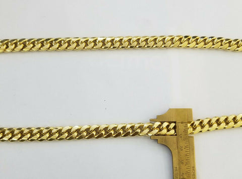 26" inch Real 14K Yellow Gold miami cuban chain 11mm Necklace Lobster lock ,14kt