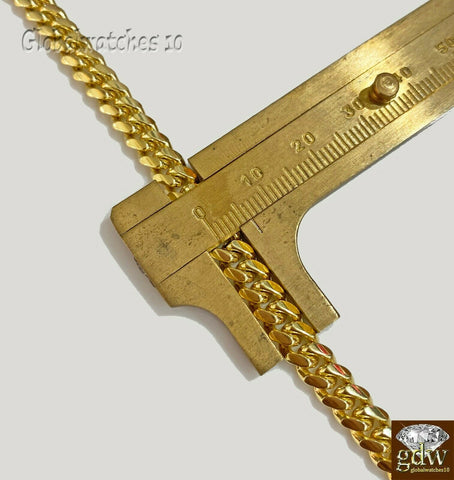 Solid 10k Gold Miami Cuban Chain Necklace 6mm 26inch Box Lock Strong Link Heavy