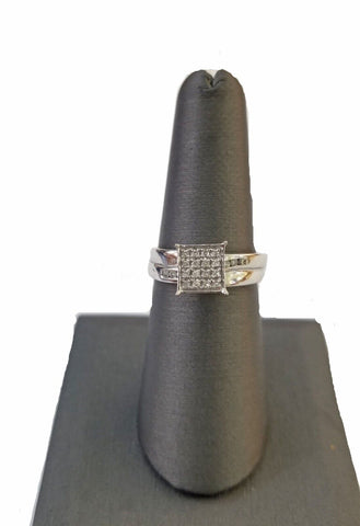 10k Yellow Gold Real 0.15 CT Diamond ladies Ring Engagement Wedding Band Size 7