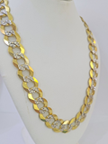 Real 10k Yellow Gold Cuban Curb Link Chain 12mm 28" Gold Diamond cut