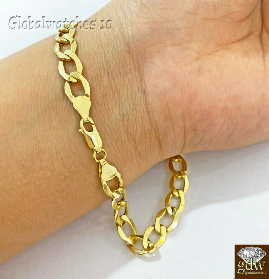 REAL 14k Men Gold Cuban Link Bracelet 9 inch 8mm Strong Link Miami Cuban