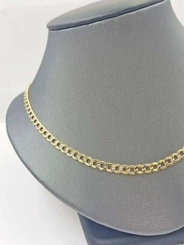 10K Yellow Gold 5mm Cuban Curb Link chain Necklace 18"-26" Diamond Cut Real
