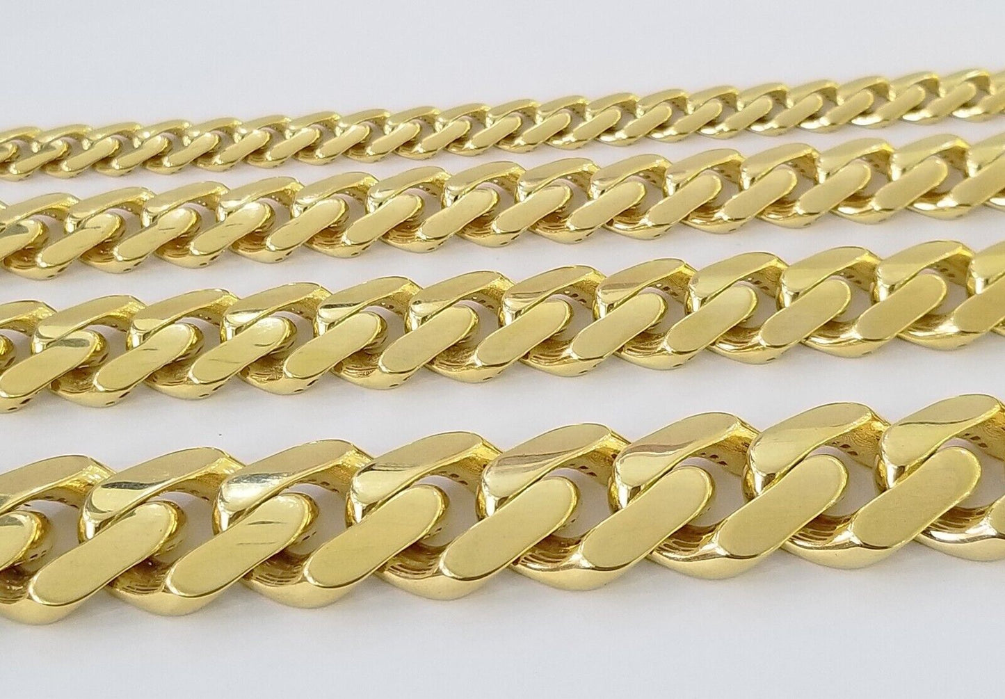 10K Real Yellow Gold Miami Cuban Monaco Chain 9" Bracelet 7mm 11mm 13mm 17mm