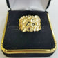 10k Real yellow Gold Nugget men Ring Sizable casual, squared gold ring 10kt