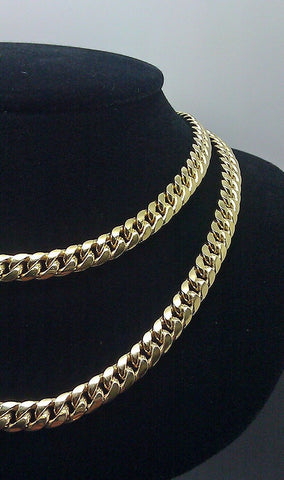 10k Yellow Gold Miami Cuban Link Chain Necklace 6.2 mm 22" Box Lock available