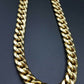 Real 10K Yellow Gold Miami Cuban Chain Necklace 11mm 24" Inch Box Lock Strong