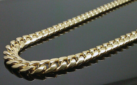 Real 10K Yellow Gold Miami Cuban Link Chain 18" 7mm Necklace Authentic 10kt Gold