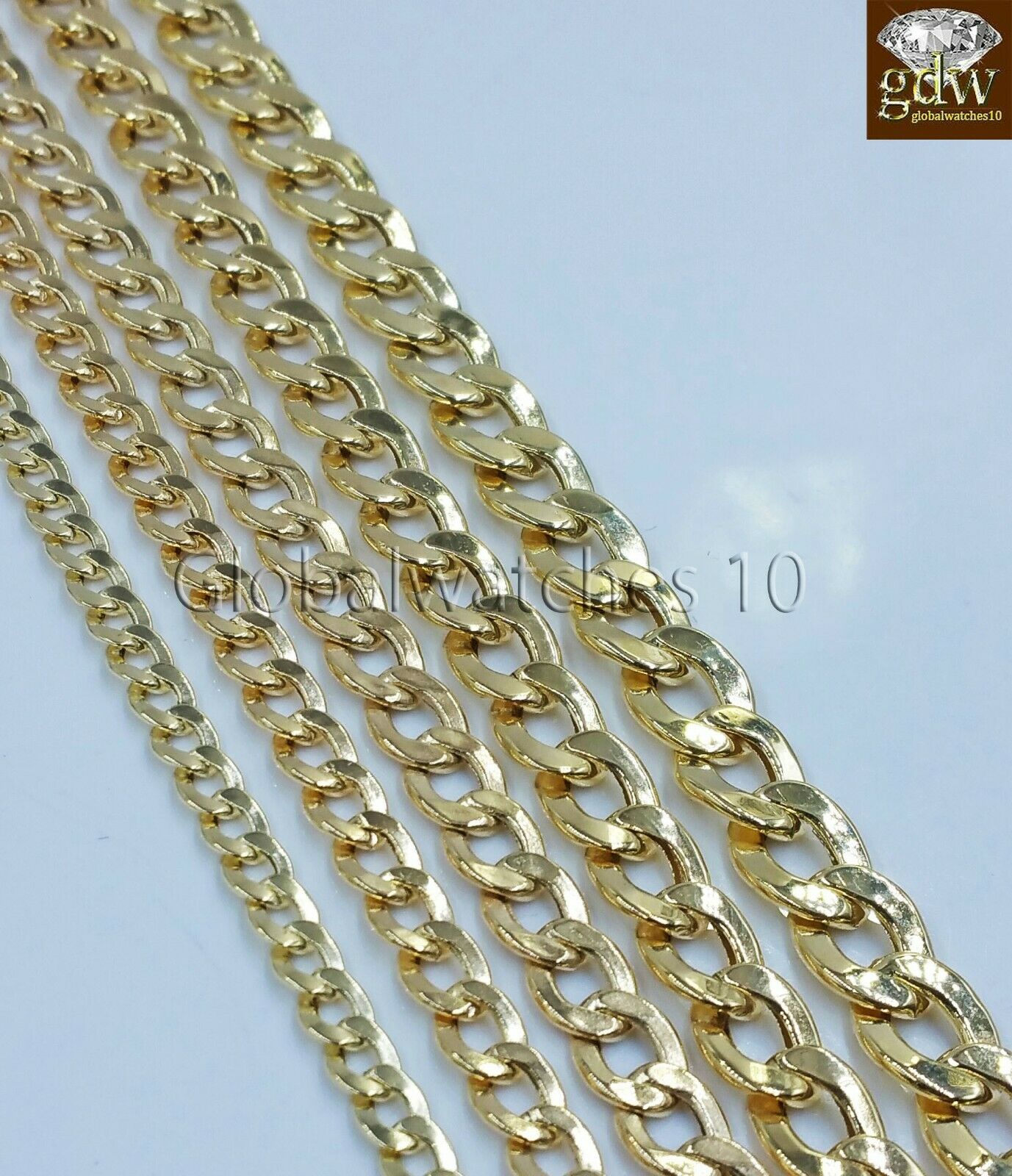 Real 14k Yellow Gold Men Cuban Link Chain Necklace 2mm 3mm 4mm 5mm 6mm