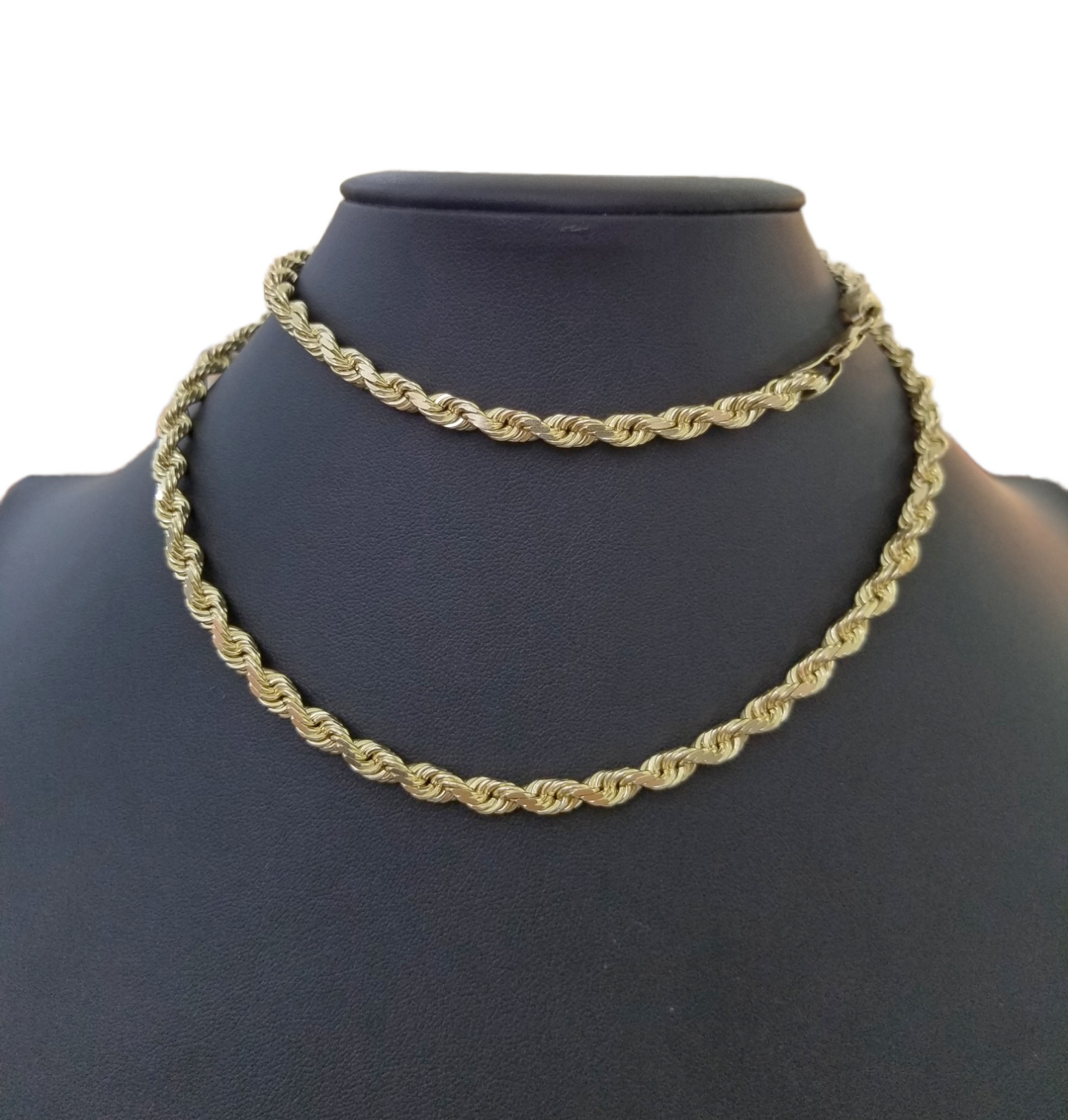 10k Gold Rope Chain For Men Necklace Diamond Cut 6mm 22 Inch SOLID On Sale