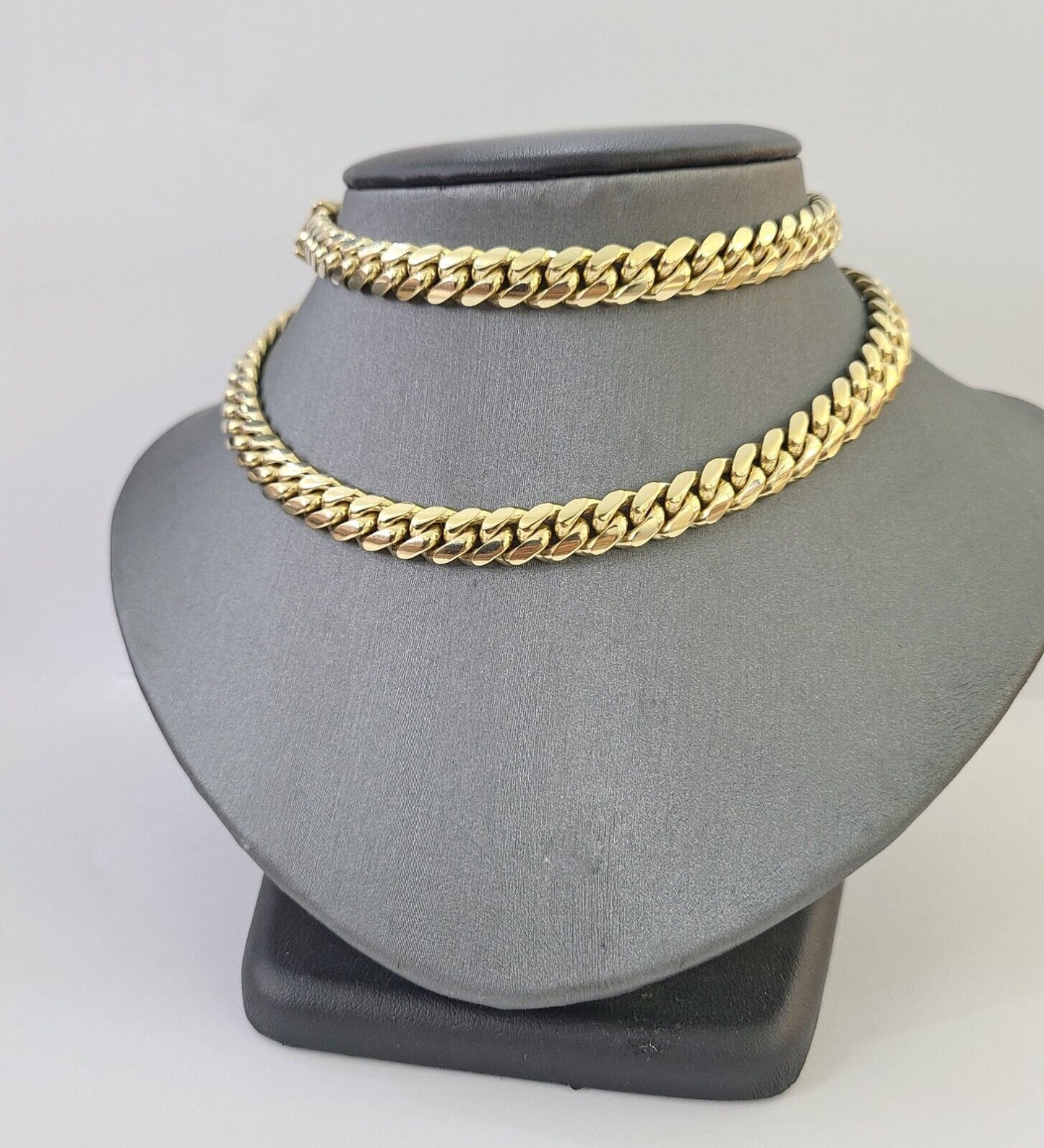 14K Solid Yellow Gold 9mm Miami Cuban Link Chain Necklace 24" Inch 14Kt