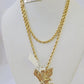 10k Gold Flying Eagle Pendant Rope Chain 3mm 26'' Necklace Set Real Genuine