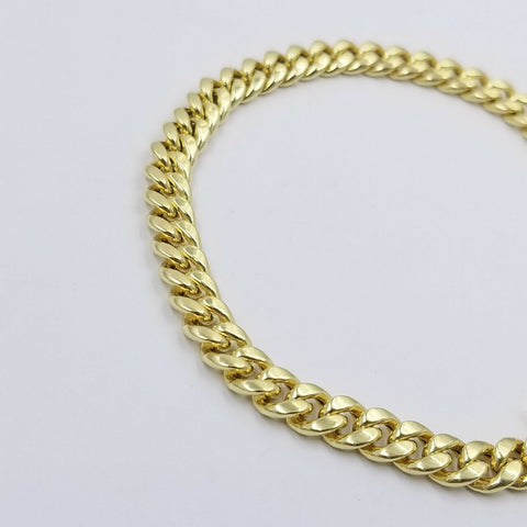 Real Gold Bracelet Men 10k 7.5 inch Miami Cuban Link Box Lock Real Yellow Gold
