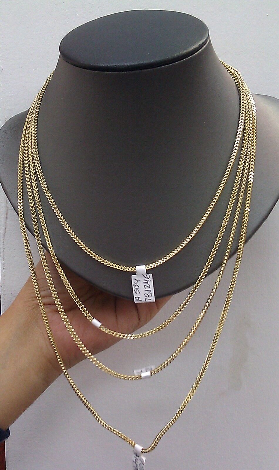 Real 10k Yellow Gold Franco Chain 16" 18" 20" 22" 24" Inch Men Women Necklace