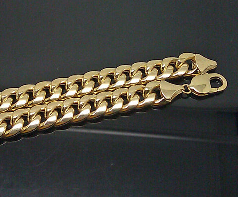 Mens 10k Gold Miami Cuban Link Chain REAL GENUINE Necklace 24" Inch 9mm Box Lock