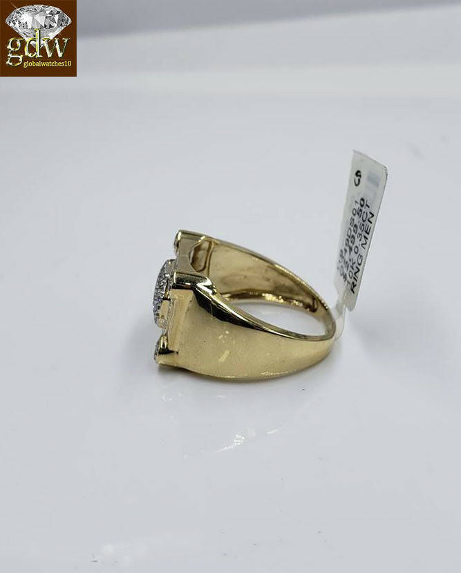 REAL 10k Gold Diamonds mens Ring Caual Or Pinky Wear 1/3CT Diamond Band SIZE 11