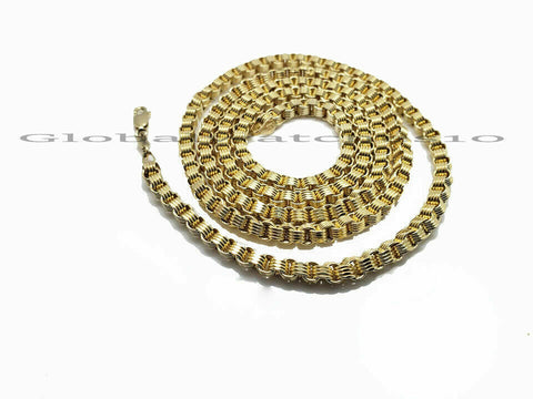 REAL Gold Necklace 10k Yellow Gold Men Chain 36 Inch 4mm Lobster.