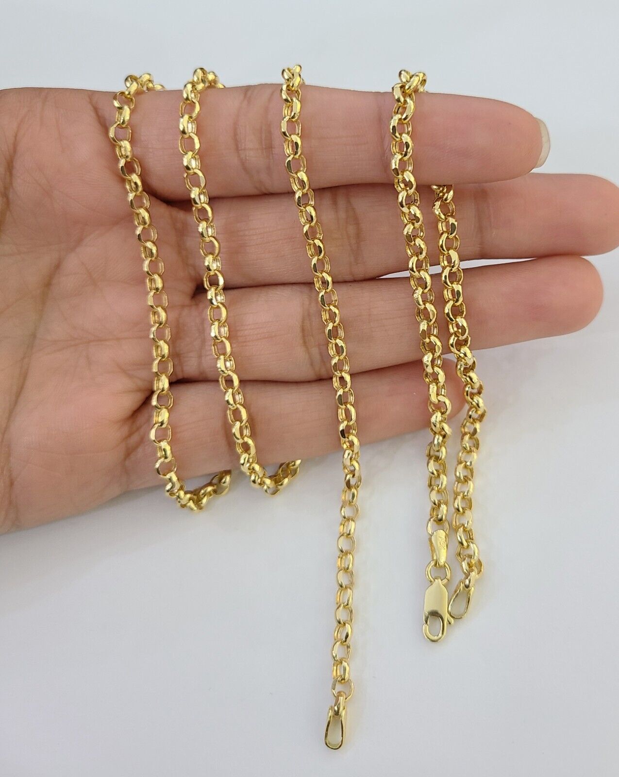 10k Yellow Gold Rolo Chain Bracelet 8 Inch 5mm Link Necklace Chain 22" Inch