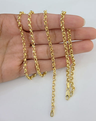 10k Yellow Gold Rolo Chain Bracelet 8 Inch 5mm Link Necklace Chain 22" Inch
