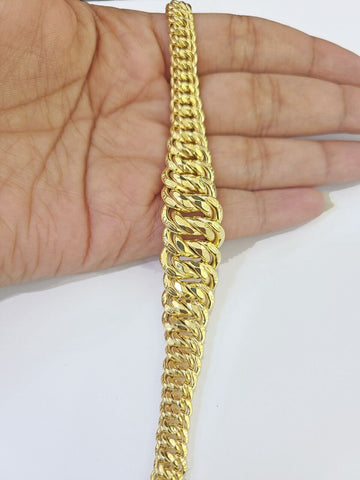 Real 14K Yellow Gold Flat Byzantine Link Bracelet 7.5 inches Long