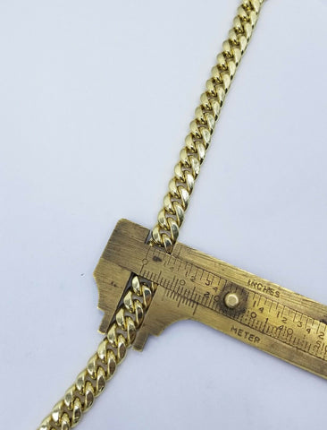 Real Gold Yellow 10k Necklace 8mm Miami Cuban Link Chain 28" Box Lock MEN