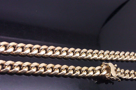 Box clasp Real 10K Yellow Gold Miami Cuban Link Chain Necklace 6mm 30" inch Men