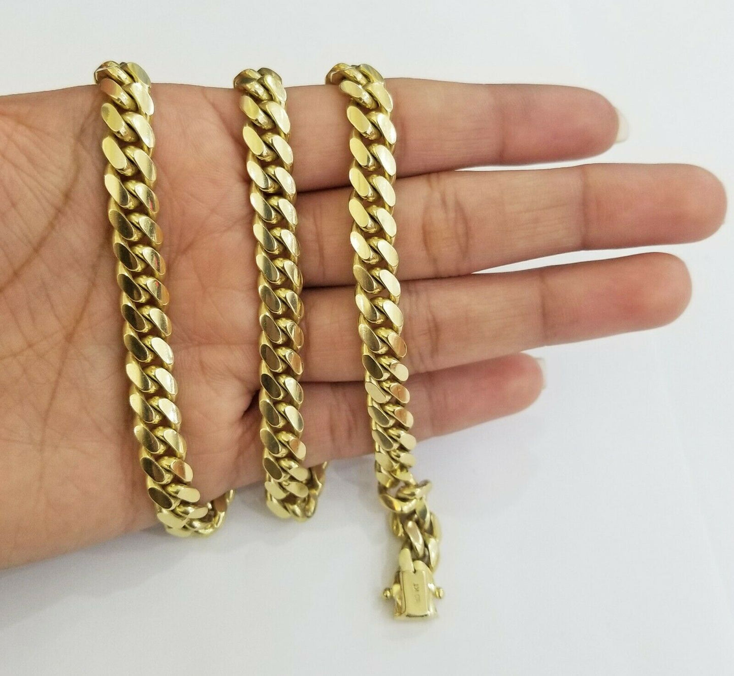 10K SOLID Yellow Gold Miami Cuban Chain 8mm 24 Inch men's Real gold 10kt