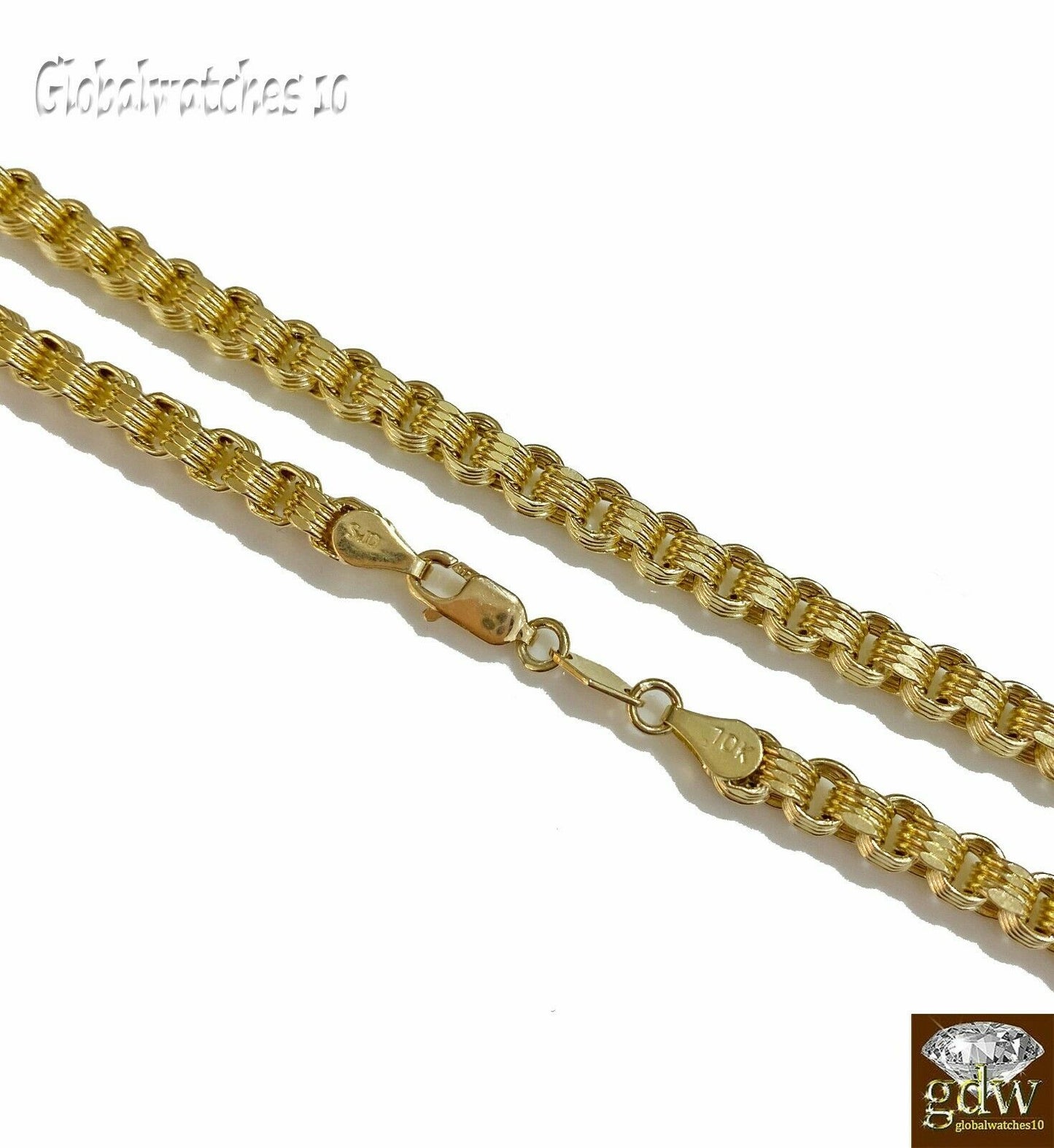 10k Yellow Gold Byzantine Chino Chain Necklace in 20 22 24 26 Inch Lobster Lock