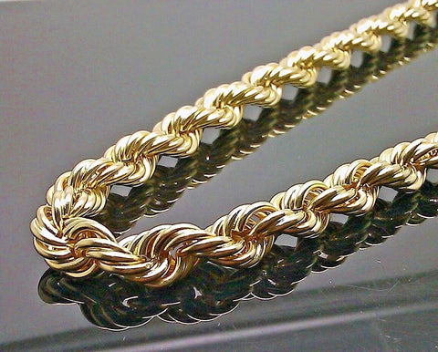 Real 10k Yellow Gold Rope 12mm Men Chain 20" Thick Necklace
