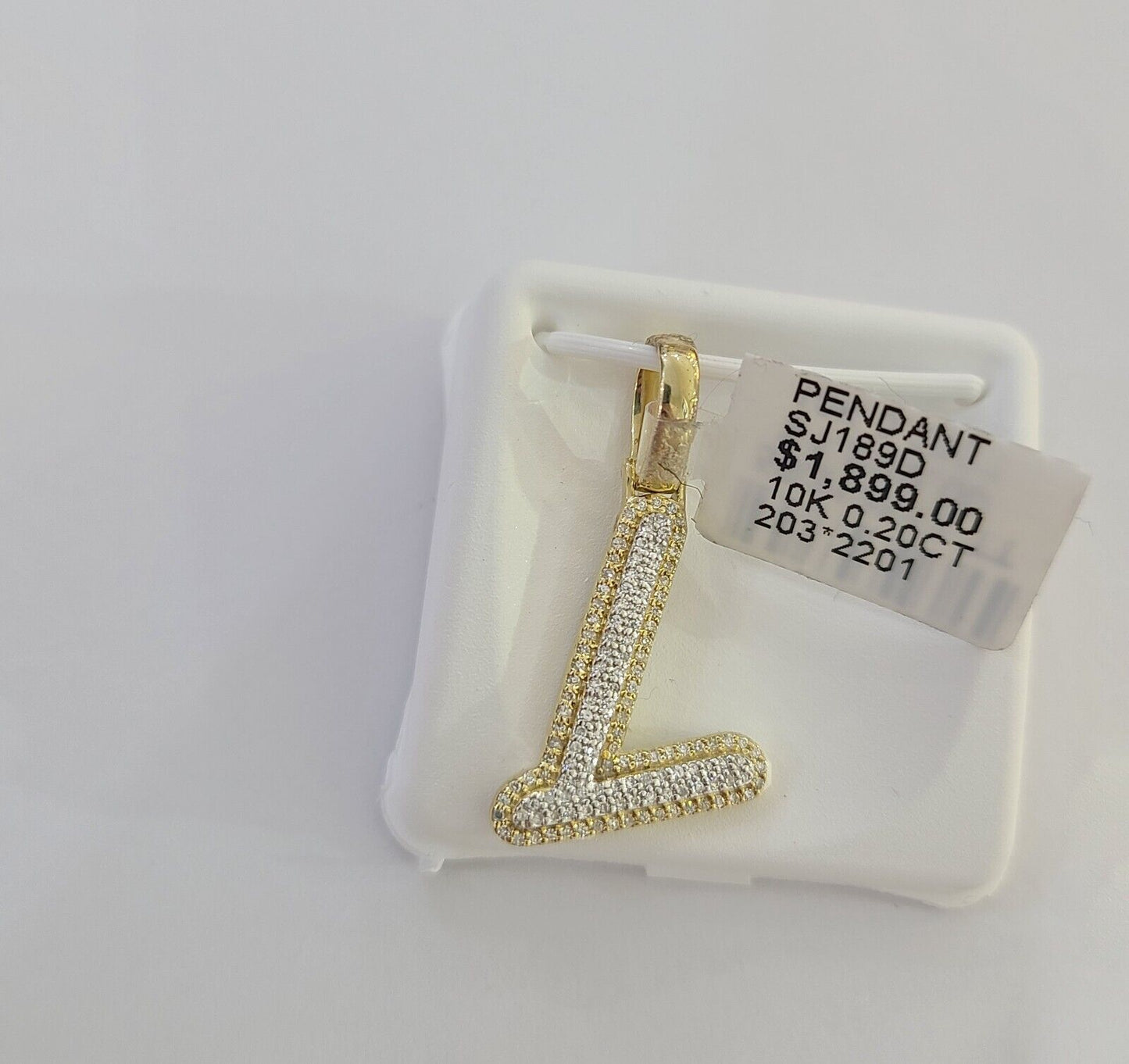 10k Real Yellow Gold Genuine Diamond Initial A-Z Alphabet Charm Pendent