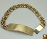 Real Solid 10k Gold Chino Link ID Bracelet Box Lock  8.5" 13mm ID New Rope Cuban