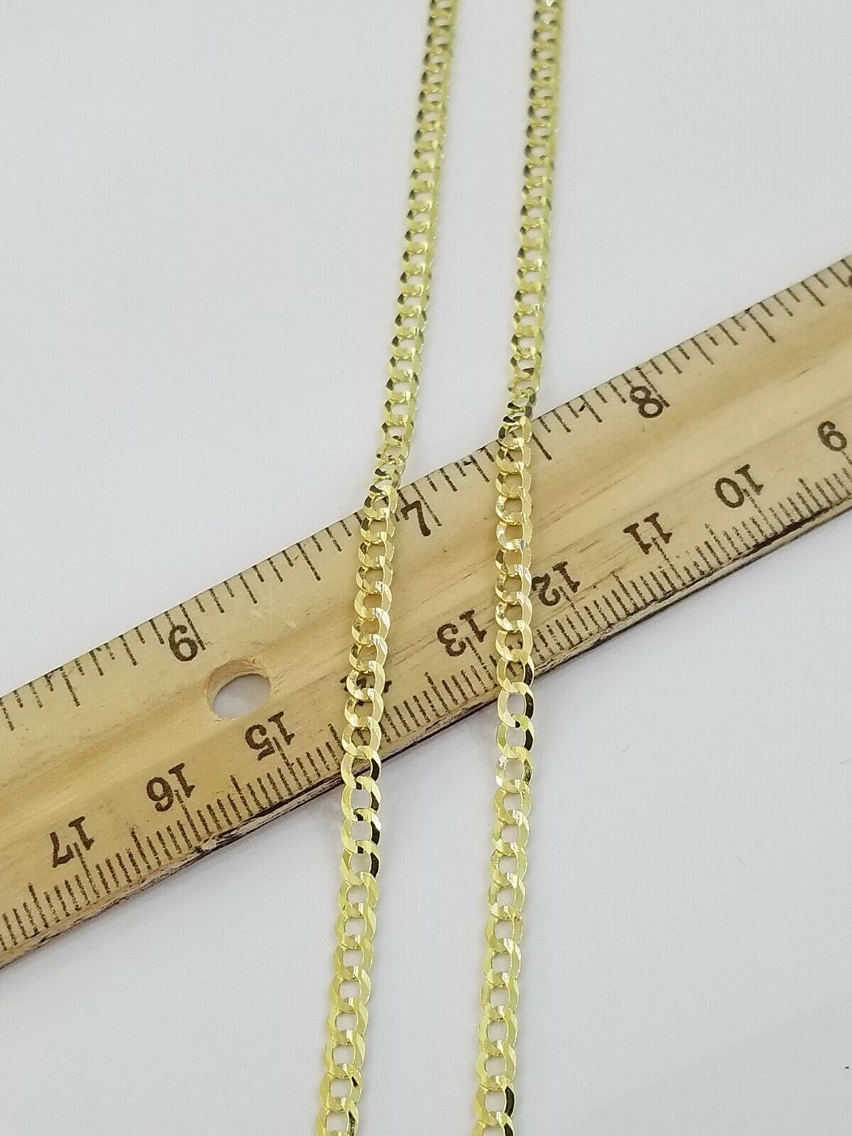 14KT SOLID Yellow Gold 3mm Cuban Curb Link chain Necklace 18"-26" Men Women Real