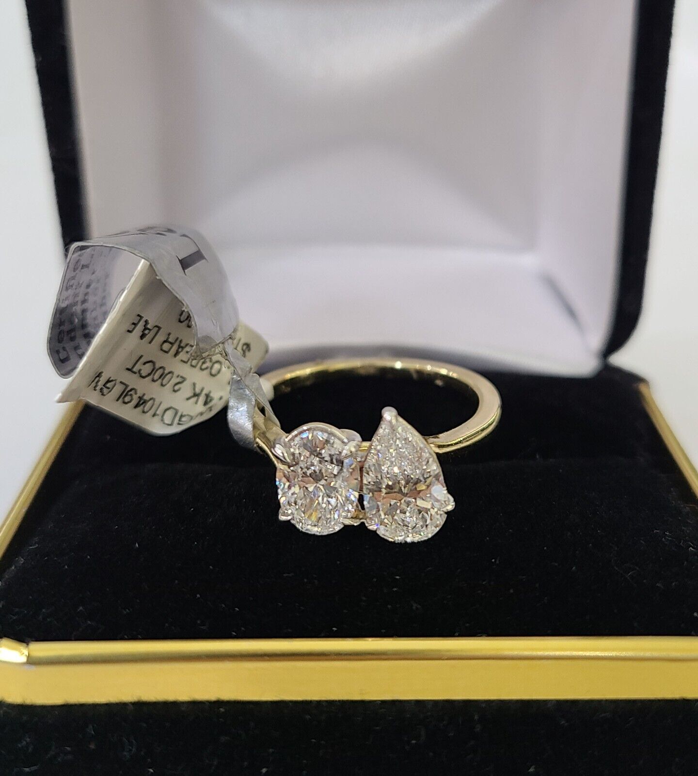 Real 14k Yellow Gold Diamond Ladies Ring Lab Created Women Engagement Wedding