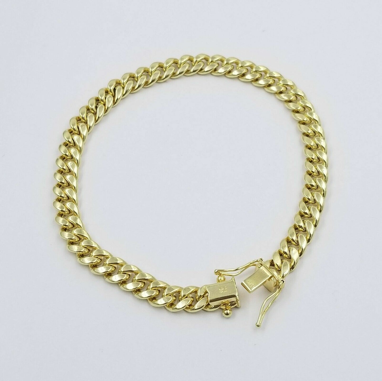 REAL Gold Bracelet 10k Gold 6mm Link 6" Men Women Miami Cuban Link