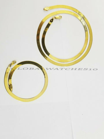 Real 10k Gold Herringbone necklace chain 3mm 5mm 18" 20" 22" 24" Men Women