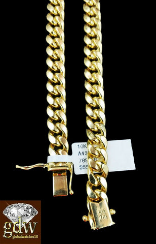 Real 10k Yellow Gold Men's Jesus Charm/Pendant with 26 Inch Miami Cuban Chain.