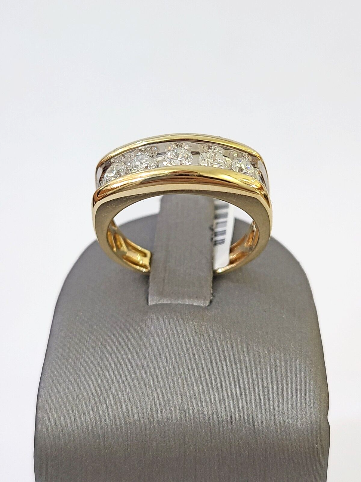 Real 14k Yellow Gold White Diamond Mens Ring Genuine Natural