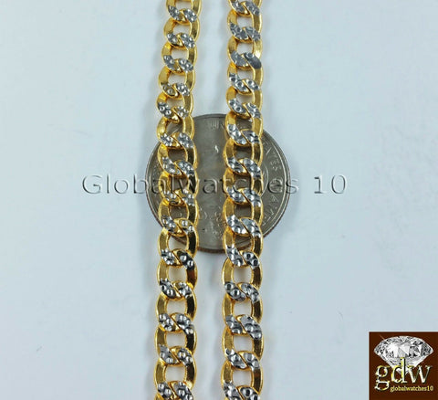 Real 10k Gold Miami Cuban Diamond Cut 28 Inch Chain Necklace & 9" Bracelet Set