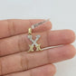 10k Real Yellow Gold Genuine Diamond Initial A-Z Alphabet Charm Letters Pendent