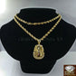 Men's Real 10k Yellow Gold 24 Inch Rope Chain with Egyptian Pharaoh Head Charm.