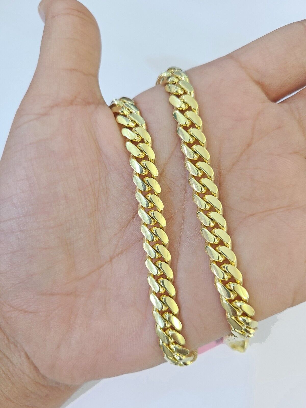 14k Gold Miami Cuban Link Chain Necklace 7mm 22" Box Lock REAL Genuine