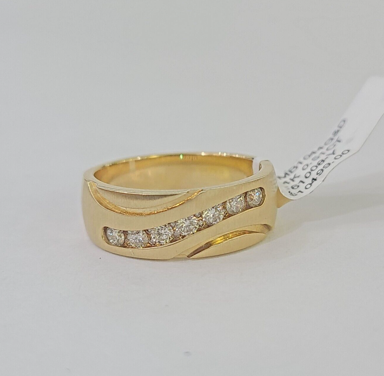 Real 14k Yellow Gold Diamond Mens Ring Band Wedding Engagement Genuine Natural