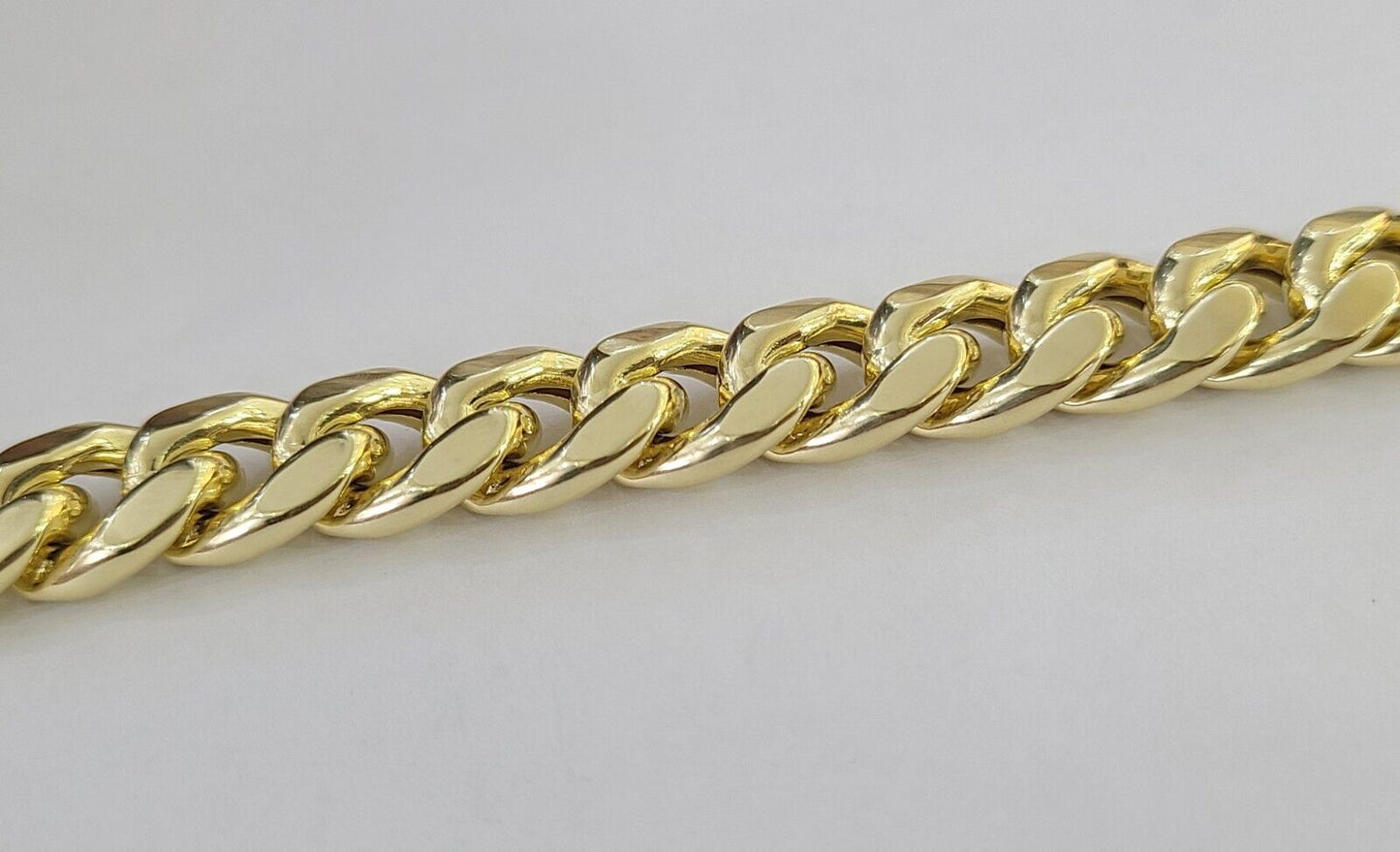 Real 14K Yellow Gold Miami Cuban Bracelet 9" Inch 13mm 14K Box Clasp Link