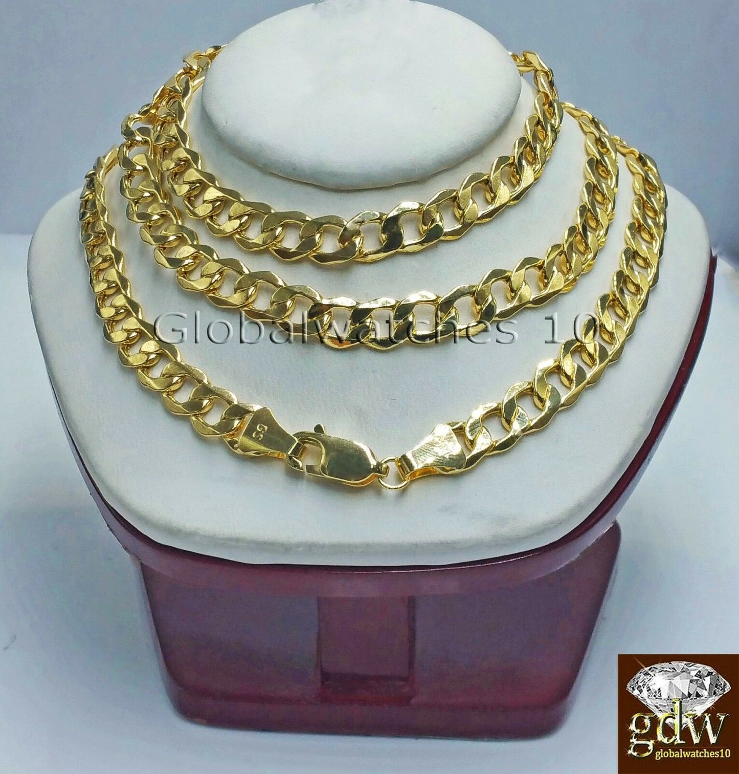 Real 14k Yellow Gold Cuban Curb Link Chain 22  24  26 28 Inch